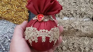 Christmas Ornament Victorian Style Gold Red Tutorial, Diy