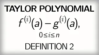 14.4 Taylor polynomials (2) - The definition with the derivatives