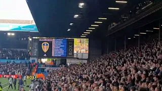 Leeds united vs Chelsea. 36,500 leeds fan sing marching on together 21/22 session