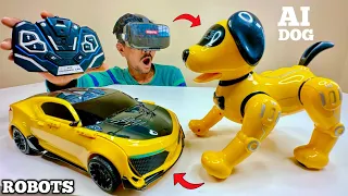 RC Ai Programmable Converting Robotic Dog Unboxing & Testing- Chatpat toy tv