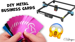 Making my own METAL business cards! 😱 ⎮ Two Trees TTS-20 Pro 20W Laser Engraver Review ⎮ AD