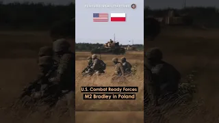 The 🇺🇲 US Ready-Combat Forces and M2 Bradley Heavy Training in Poland #shorts