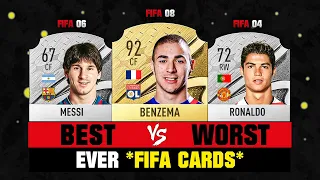 Footballers BEST VS WORST Ever FIFA Cards! 😔💔 ft. Ronaldo, Messi, Benzema… etc