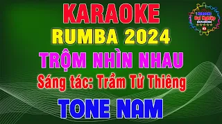 Trộm Nhìn Nhau Karaoke Tone Nam Nhạc Sống Beat 2024 || Karaoke Đại Nghiệp