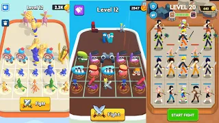 Merge Rainbow Friends 3D Run Vs Merge ABC Vs Merge Stickman Warriors , Gameplay