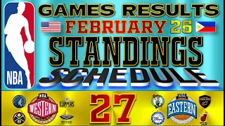 NBA Standings today | NBA games today February 26, 2024 GAME RESULTS TODAY | Schedule & Scoreboard