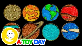 DIY Planets Activity with Colored Rice | How to make Sensory Game for kids to Learn Planets Order