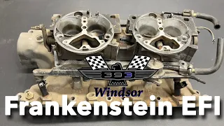 393 Windsor Build Part 10 EFFI Electronic Frankenstein Fuel Injection, Adapting  5.8 lower to 2 TBIs