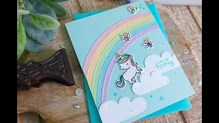 Unicorn Sparkle Birthday | Copic Coloring | Lawn Fawn