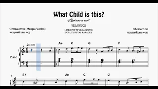 What Child is this? Very Easy Piano Sheet Music with Chords Christmas Carol Beginner