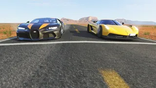 Koenigsegg Jesko Absolut vs Bugatti Chiron Super Sport 300+ at Monument Valley