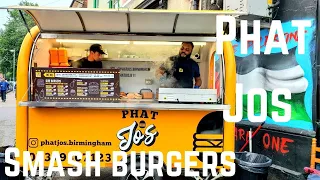 SMASHING Burgers In A Tiny Yellow Trailer! Phat Jos, Smashed burger | Birmingham