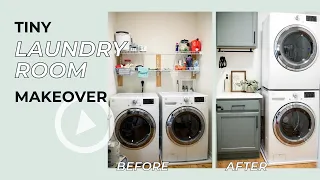 DIY Small Laundry Room Makeover under $100 | Budget Laundry Makeover