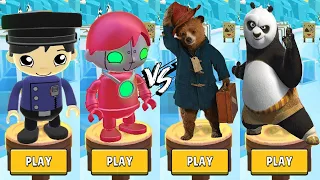 Tag with Ryan SWAT Boy and Infrared Robo Ryan vs Paddington Bear vs Panda Run GamePlay