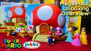 Super Mario Jakks Pacific Mega Haul Overview Unboxing Deluxe Toad House Playset