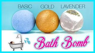 How to make a Bath Bomb with only 3 Ingredients! & Two-toned and Golden Bath Bomb!