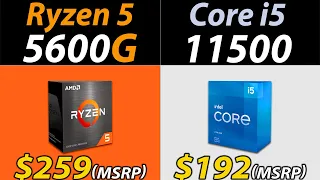 Ryzen 5 5600G Vs. i5-11500 | Vega 7 and UHD 750 | CPU and iGPU Benchmarks