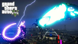 Shin Godzilla vs Queen Mothra - GTA V Mods Gameplay