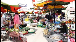 Take a tour around Prek Anh Chanh market | Market street food in Cambodia