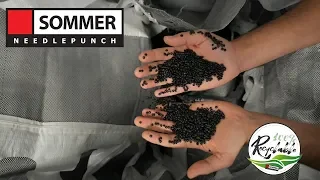 Transformation process of carpet granules to ends | Sommer Event Flooring