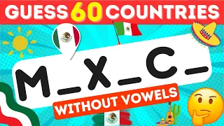 Can You Guess these Countries Without Vowels? 🌍 | Flag Quiz