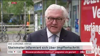 Corona LIVE: Bundespräsident Steinmeier informiert sich vor Ort über den Impffortschritt