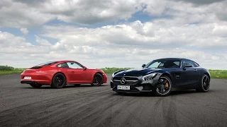 Mercedes-AMG GT S vs Porsche 911 Carrera GTS - engine sound battle