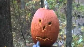 Carving A Jack-O-Lantern With A Gun