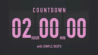 2 Hours Countdown Flip Clock Timer / Simple Beeps 💕🖤