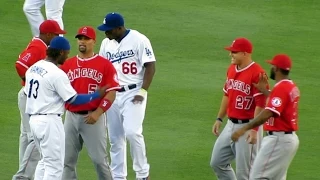 Puig, Trout, Crazy Uribe, Pujols Goofing Around, Dodgers vs Angels