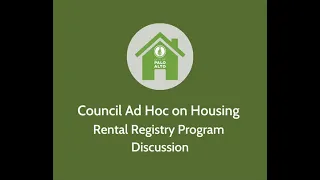 City Council Housing Ad Hoc Meeting - August 31, 2023