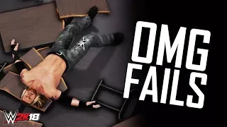 WWE 2K18 - Top 10 "OMG DIVES" Gone Wrong! (OMG Moment FAILS)