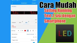 Cara setting Running Text dengan smartphone | P10 - 6 panel - 2 sisi