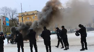 Перше затримання і димові шашки. Львівський Цирк, 28.01.18., 11:36