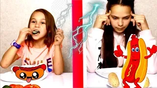 ТЕЛЕПАТИЯ ХОТ ДОГ ЧЕЛЛЕНДЖ! УГАДАЙ если сможешь! TWIN TELEPATHY CHALLENGE