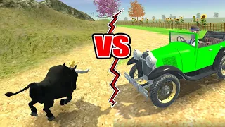 TORO VS BOCHINCHERO || juego el pollito y  el tractor en la granja de Zenón