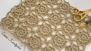 No thread cutting... gorgeous crochet beauty in two rows (close-up detail narration)