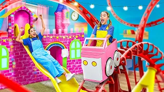 WE BUILT AN AMUSEMENT PARK || Incredible Room Makeover! DIY Crafts for Kids & Adults by 123 GO!