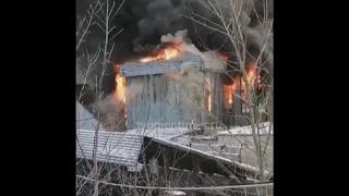 Пожар в ИК на Бабарынке, Тюмень, 25.12.2019