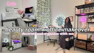 Extreme Room Makeover *aesthetic office + beauty room transformation* | Living Alone at 20