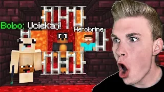 BOBO RATUJE mnie z WIĘZIENIA HEROBRINE w Minecraft!