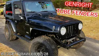 Genright Flat TUBE FENDER Install on the Jeep Wrangler TJ | Budget Crawler Ep. 28