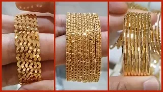 Latest Gold Bangle Designs Six and Eight piece Bangle Sets | Light Weight Gold Bangles