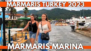 Marmaris Turkey 2023 Marmaris Marina 29 May Walking Tour-Restaurants Menu & Prices-4K UHD 60FPS