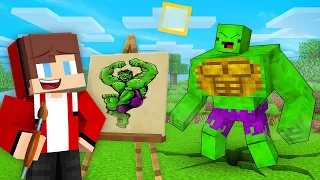 JJ and Mikey Use DRAWING MOD to BECAME SUPERHERO in Minecraft - Maizen