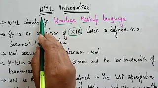 Wireless Markup Language (WML) | Web Technology | Lec-23 | Bhanu Priya