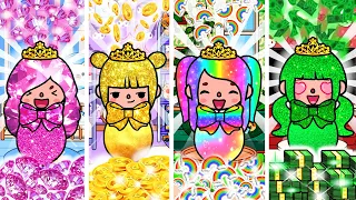 Everything Quadruplets Touch Turns Into Rainbow Gold Diamond and Money | Toca Life Story | Toca Boca