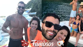 Voltaram?? Gusttavo Lima e Andressa são flagrados juntos em lancha, em Angra dos Reis (RJ)