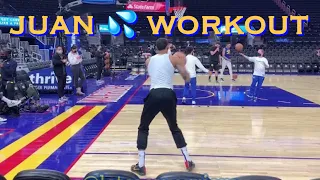 📺 Juan Toscano-Anderson workout/threes before Warriors pregame vs Houston Rockets