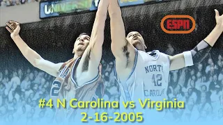 UNC Basketball: #4 North Carolina vs Virginia | 2-16-2005 | Turn Back the Clock | Full Game